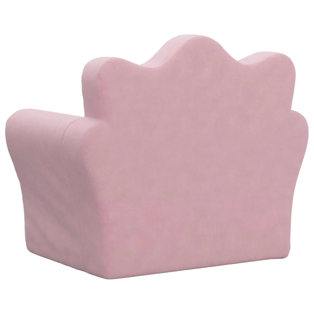 Divano per Bambini-Sofa-Divanetto Rosa in Morbido Peluche 522880