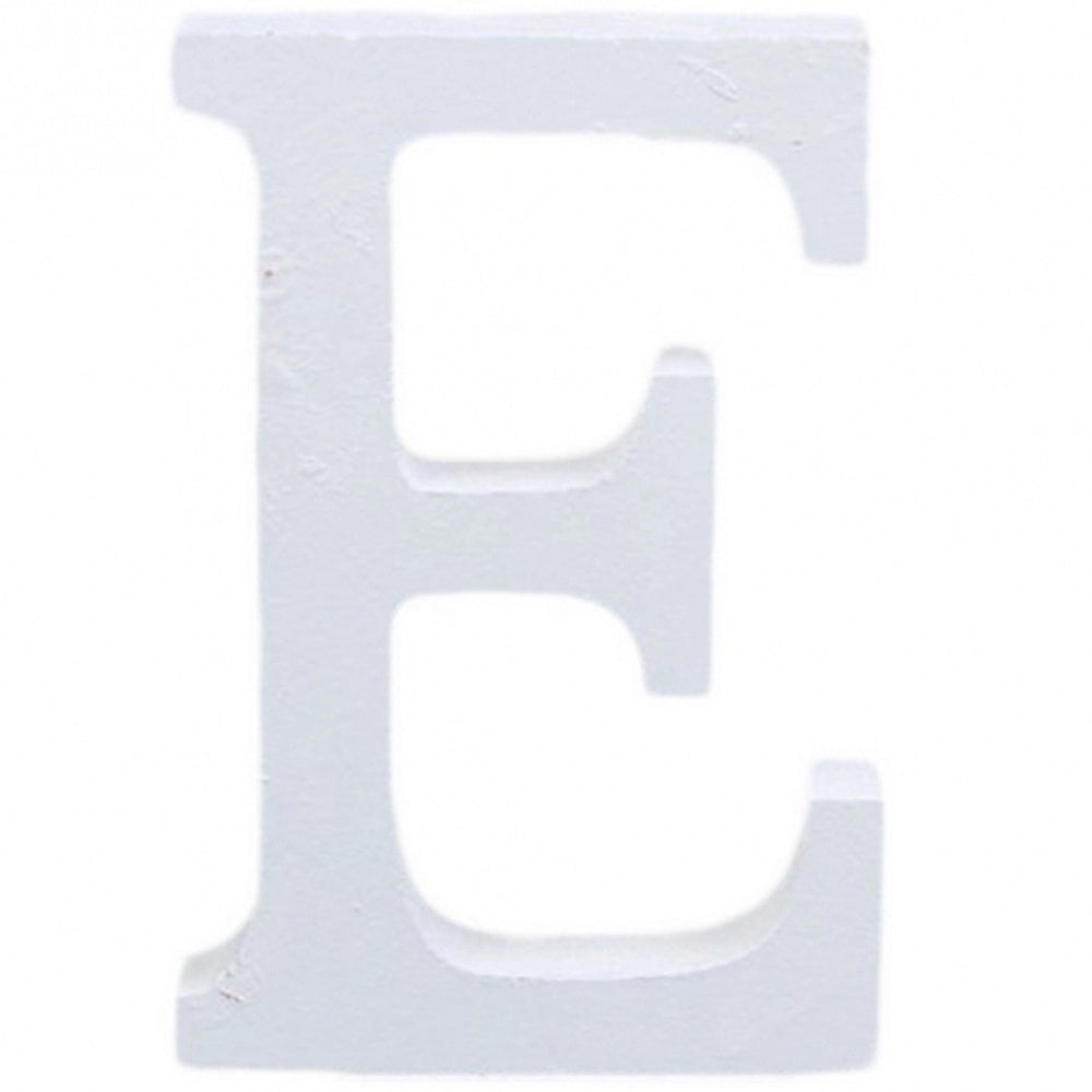 Trade Shop - Lettera E In Legno Bianco Decorazione Confettata Matrimonio Compleanno Wedding -