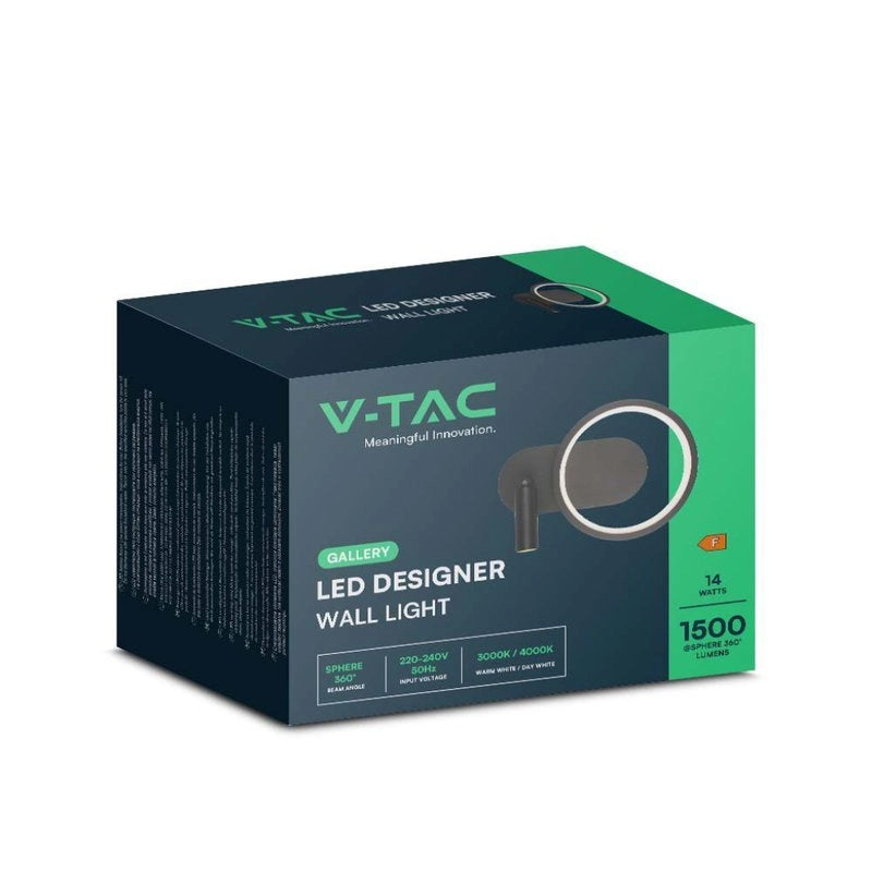 Applique Lampada LED da Muro 14W 250*100*180mm in Metallo Colore Nero 4000K SKU-14980