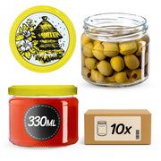 KADAX Sonka barattoli di vetro 330ml 10pz 82mm + coperchi "Api"