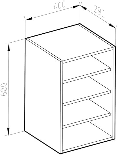 Pensile R-Line, Bianco, 40 cm, per la libera combinazione all'interno di sistemi cucina modulari