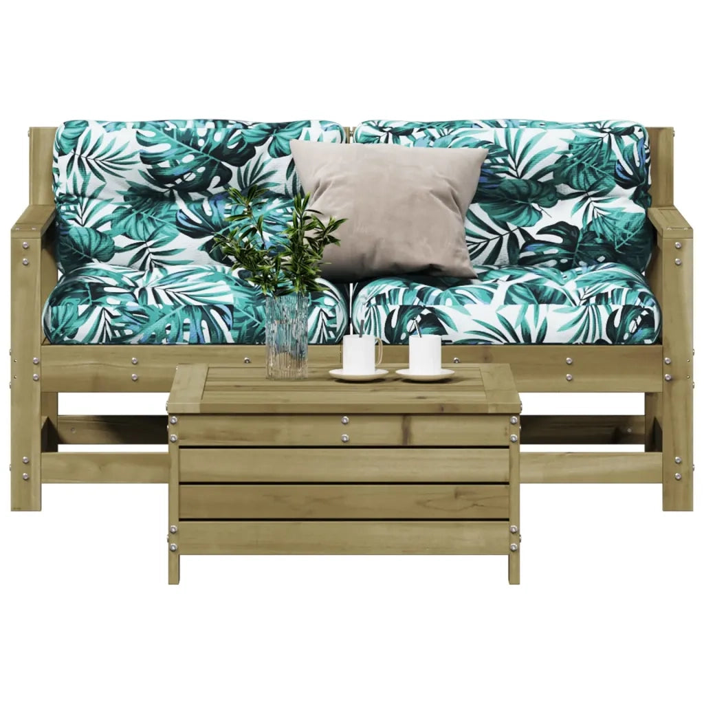Set Divani da Giardino 3pz con Cuscini Legno Impregnato di Pino 3250767