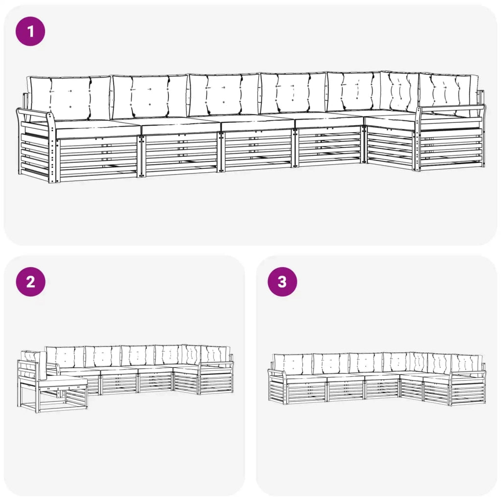 Set di divani da esterno 6 pcs Bianco e Antracite 3390567