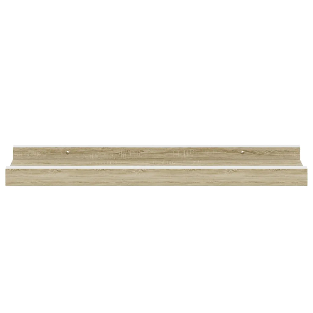 Mensole da Parete 4 pz Bianco e Rovere Sonoma 40x9x3 cm 326694