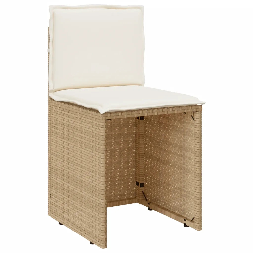 Set da Bistr¨° 3 pz | Set Salotto da Giardino con Cuscini Beige in Polyrattan