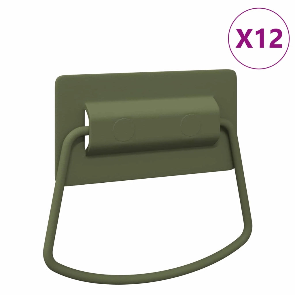 Maniglie per Armadi 12 pz Verde oliva 85 x 45 mm Metallo CFW5909203