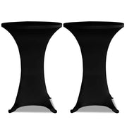 Copritavolo ? 60 cm Nero Tessuto elasticizzato 2 pezzi CFW8969143