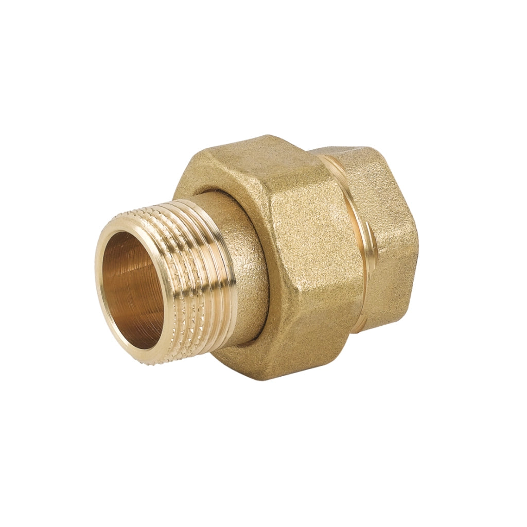 RACCORDO DIRITTO 3 PZ MF CON O-RING IN OTTONE GIALLO- 3/8- senza- pezzi 1