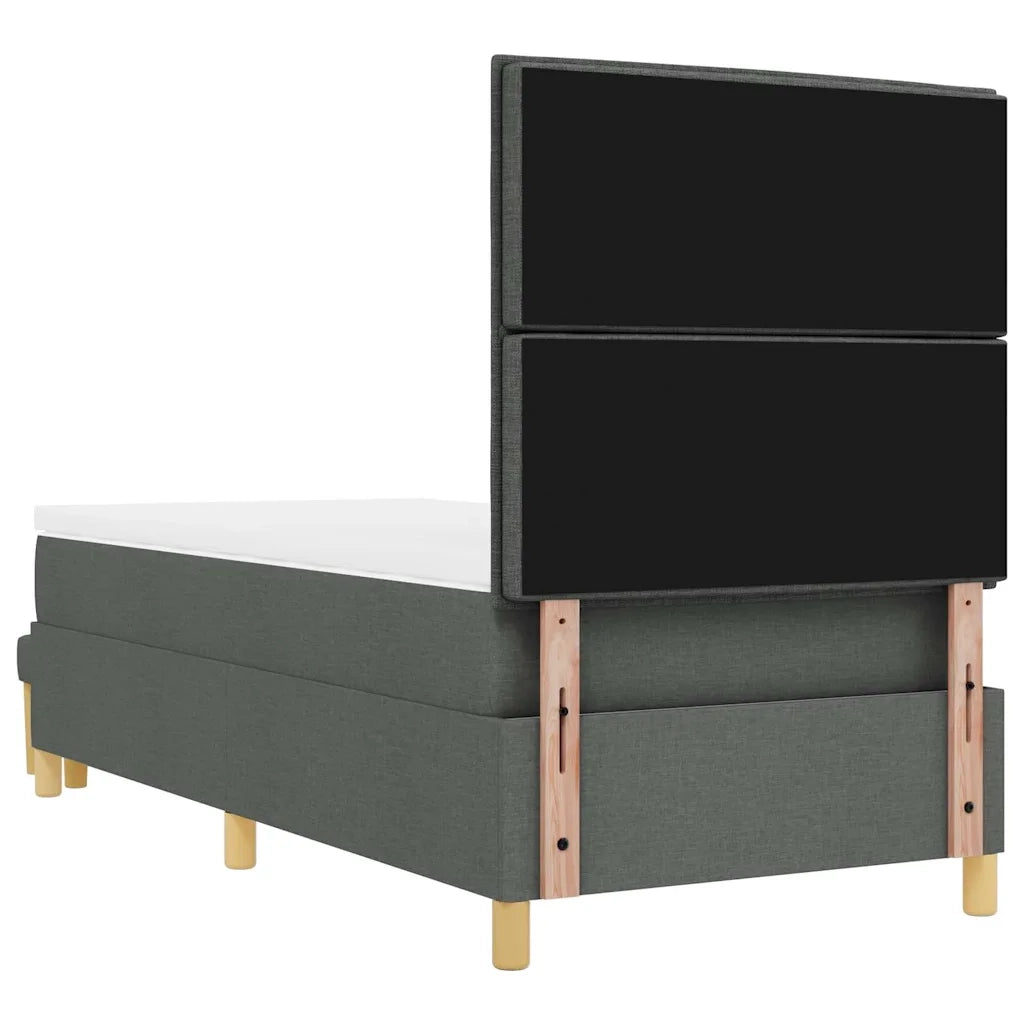 Letto a molle con cuscino Grigio scuro 200 x 90 cm Tessuto 3344185