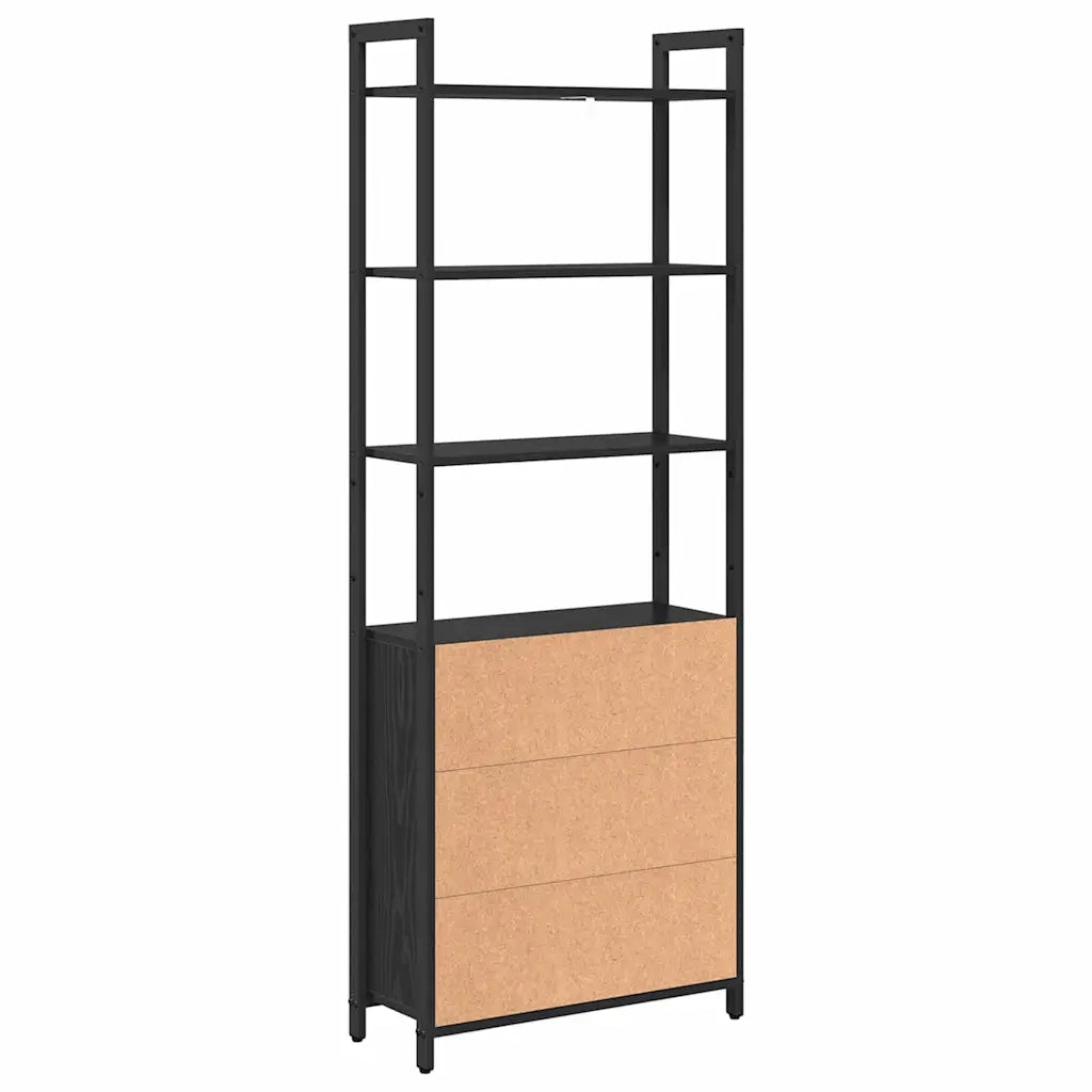 Armadio per Libri Rovere Nero 60 x 24 x 161 cm 883856