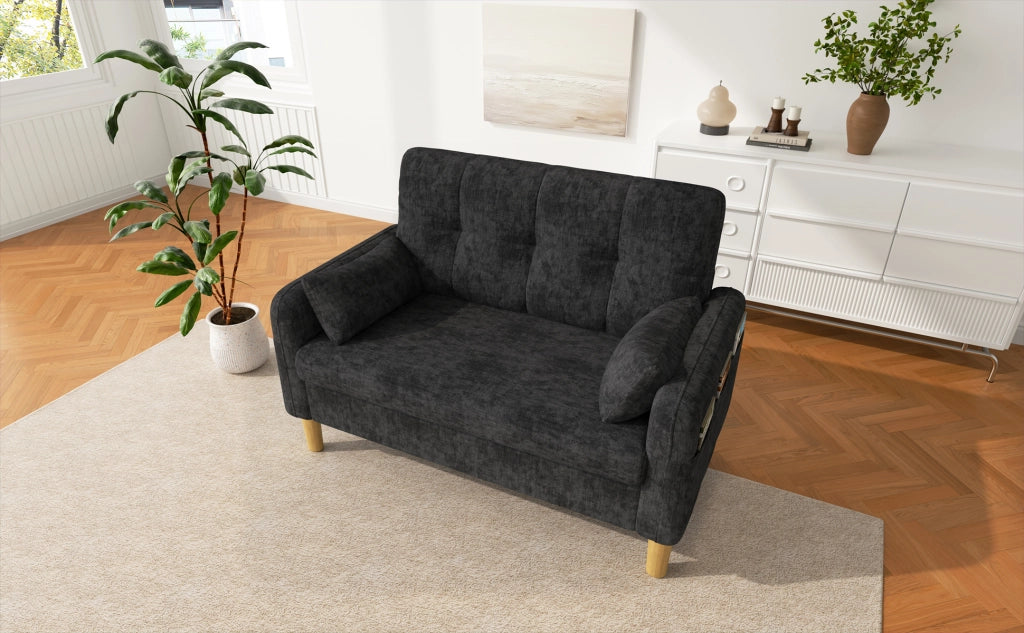 SOFA 2 posti 119x78x85 cm Grigio in Chenille