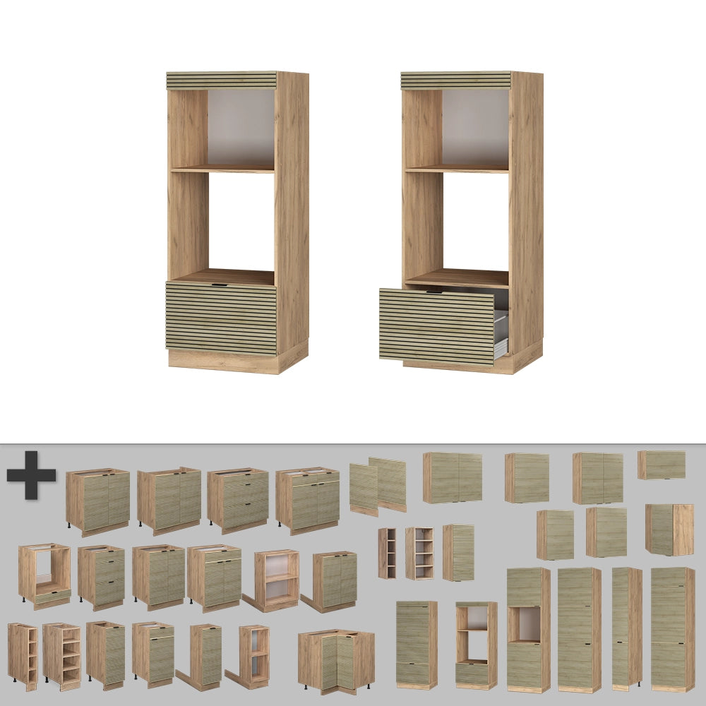 Vicco Set mobili bagno Pannello in quercia 60 cm aperto