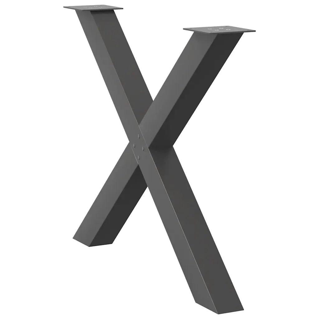 Gambe per tavolo da pranzo a forma di X 2 pz Antracite 90x(72-73) cm Acciaio 4012986