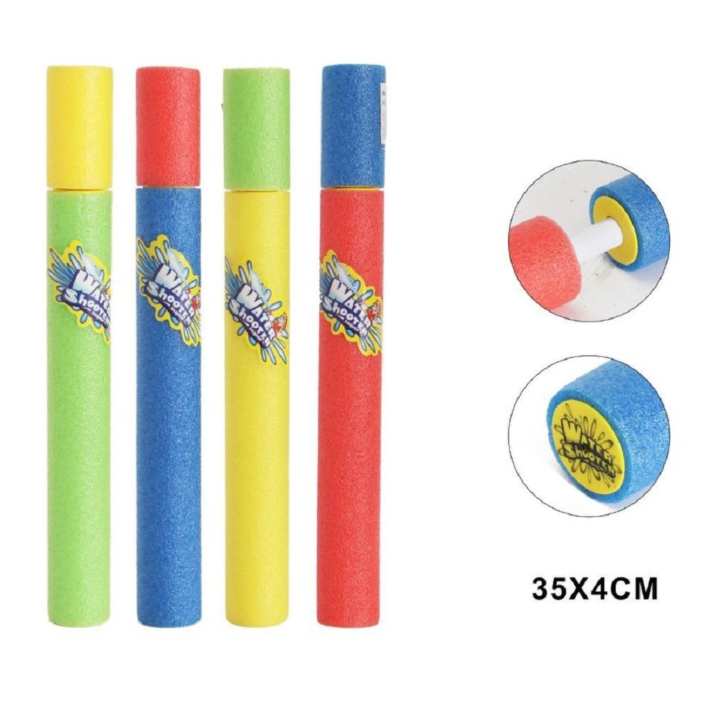 Trade Shop - Pistola Ad Acqua 35x4 Cm Tubo Sparatutto In Schiuma Gioco Estivo Spiaggia 605461 -