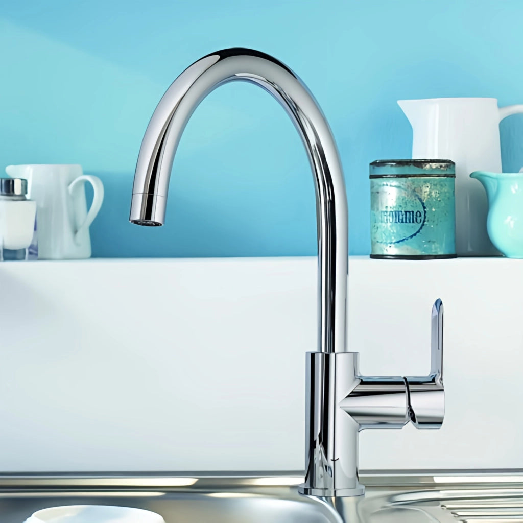 BauEdge Rubinetto Miscelatore monocomando lavello cucina,canna girevole 360°