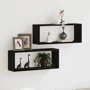 Scaffali da parete 2 pcs Rovere Nero 60 x 15 x 23 cm 862645