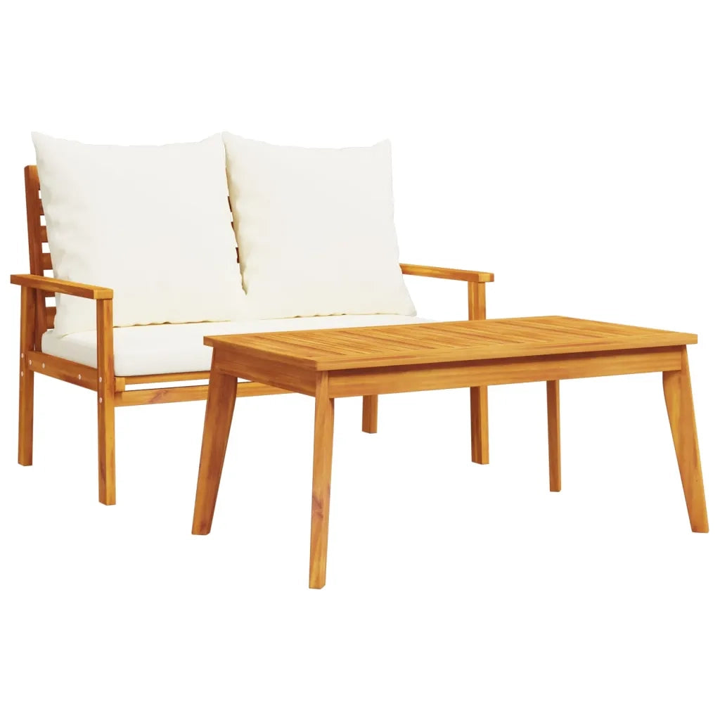 Salotto da Giardino-Set da giardino con Cuscino in Legno Massello di Acacia 830422