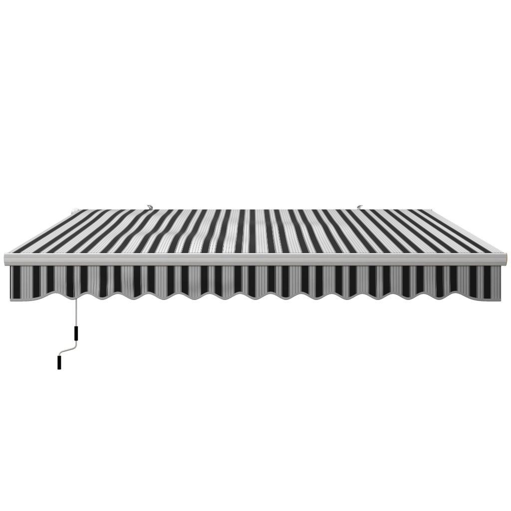 Tenda Parasole per Esterno Estensibile in Alluminio e Poliestere con Manovella, 395x245 cm, Blu e Bianca