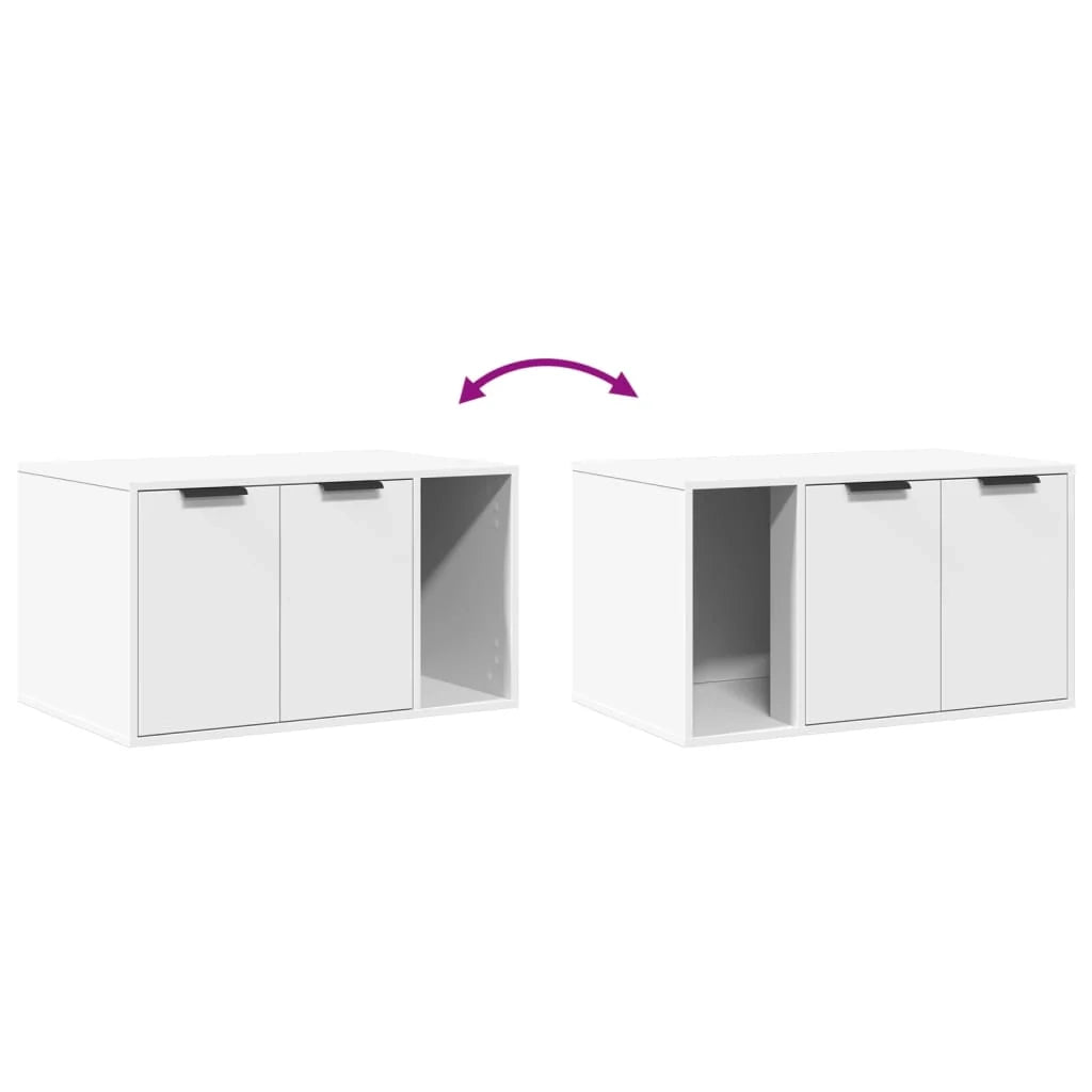 Mobiletto per lettiera per gatti in legno ingegnerizzato bianco 02_0043313