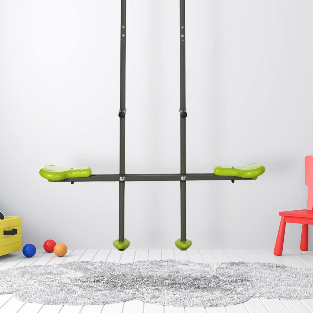 Altalena per Bambini ¨C zephmum ¨C Verde Acciaio e Plastica 97.5x23x170cm