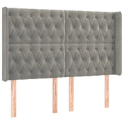 Testiera | Testata ad Orecchio Grigio Chiaro 147x16x118/128 cm in Velluto