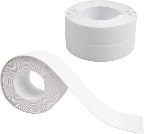 Tubo afdichtingstape bianco - Acqua e umidità impermeabile - 2 pezzi - Tubo afdichtingstape flexibile per wc, pavimento, parete e angolo - 38 cm x 32 m