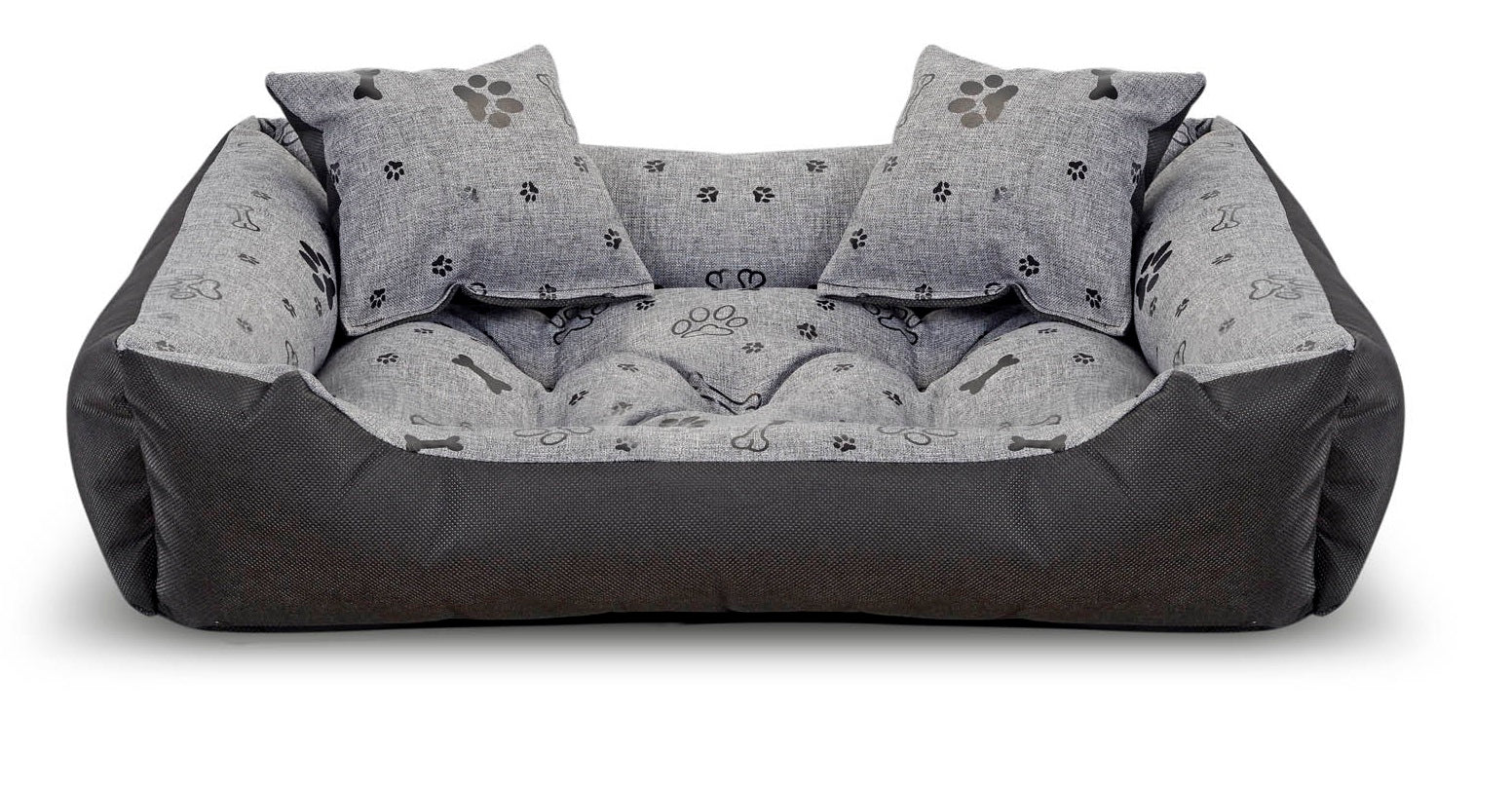 AIO FACTORY 115x95 cm Letto per cani impermeabile Ossa nere