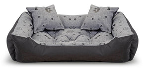 AIO FACTORY 115x95 cm Letto per cani impermeabile Ossa nere