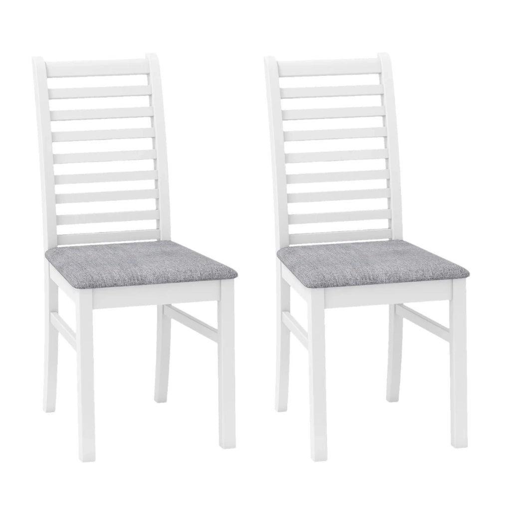 Set di 2 sedie da pranzo imbottite 41 x 52,5 x 93,5 cm comfort ottimale stile rustico legno bianco 20_0012441