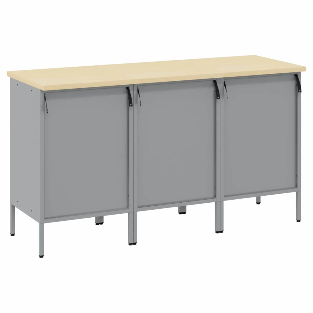 Mobile da lavoro 3 pcs Nero e Grigio 150 x 55 x 85 cm 3321372
