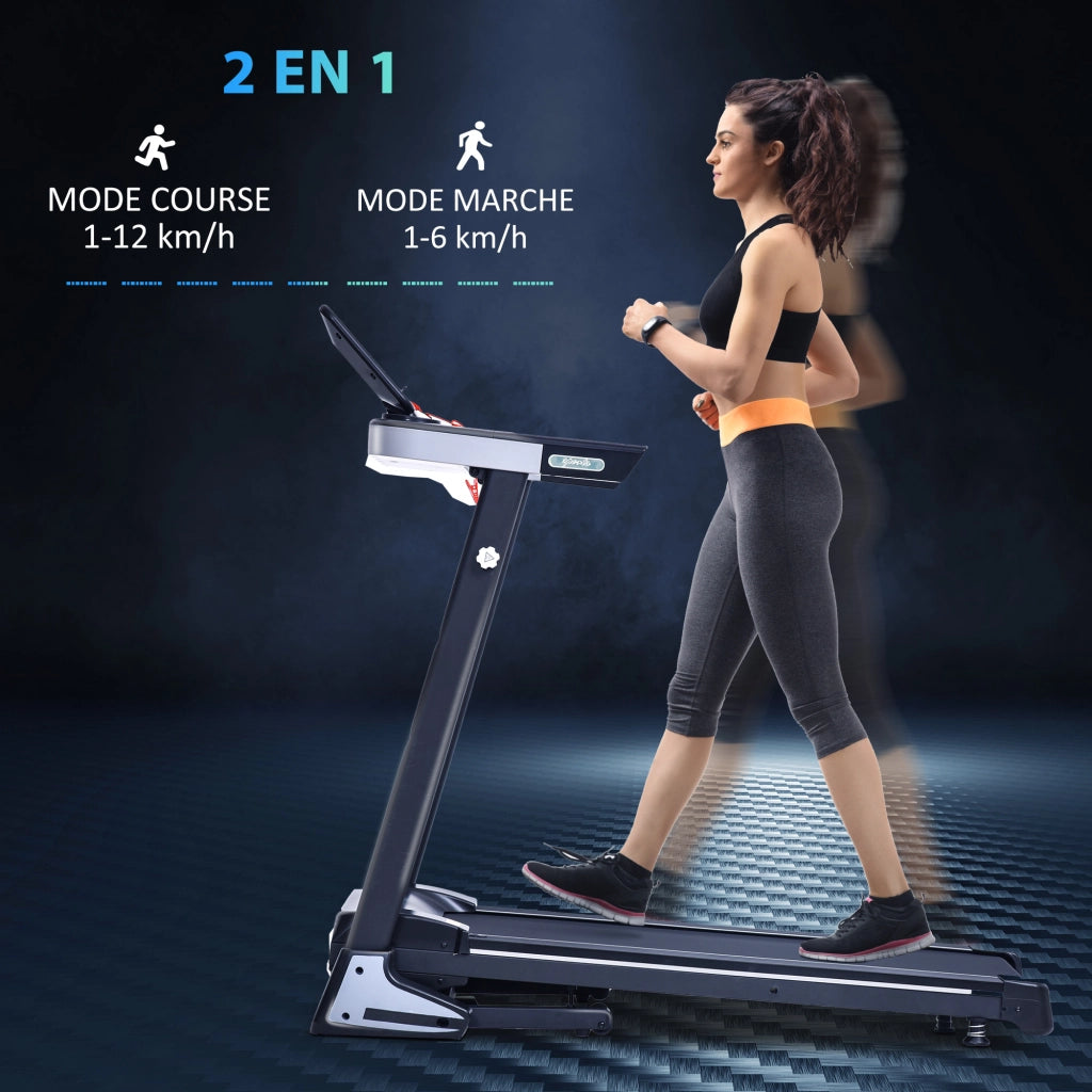 Tapis Roulant Elettrico Pieghevole ¨C Zephmum ¨C 500 W LCD 12 Programmi 1-12 Km/h Nero