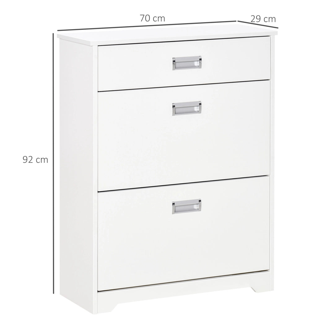 Scarpiera con cassetti e ripiano regolabile ¨C zephmum ¨C Bianco 70x29x92