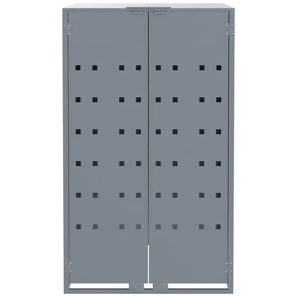 Copribidone con Ruote per 5 Bidoni Grigio 345x79x117cm Acciaio 3279990