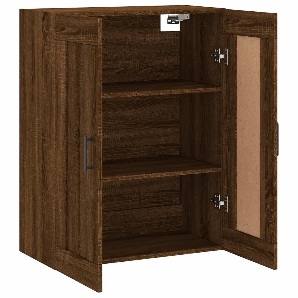 Elegante pensile dal design senza tempo 69,5 x 34 x 90 cm realizzato in legno composito di rovere marrone 02_0048923