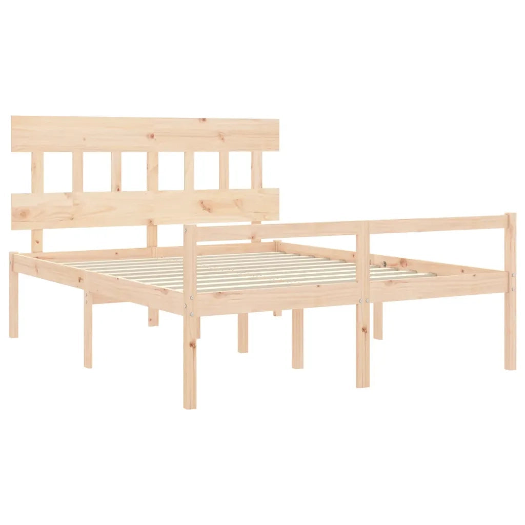 Letto per Anziani con Testiera 160x200 cm in Legno Massello 3195426