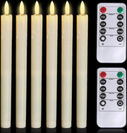 Set di candele LED con fiamma animata da 6 candele a stantuffo con funzione di timer e telecomandi, dimensioni 25 x 25 cm, candele senza fiamma alimentate da batterie per decorazione di matrimonio, Halloween e Natale