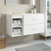 Set di mobili per il bagno 2 pz Bianco Legno ingegnerizzato 3403936