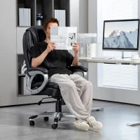 Sedia da ufficio poltrona da ufficio con funzione basculante ruote girevoli 360° 66 x 75,5 x 115,5-124,5 cm nero