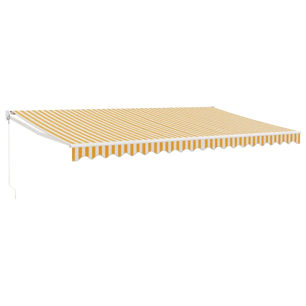 TendaSole Retrattile Gialla e Bianca 5x3 m Tessuto e Alluminiocod mxl 100222