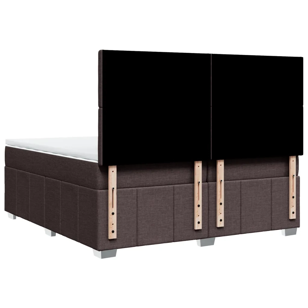 vidaXL Giroletto a Molle con Materasso Marrone Scuro 200x200cm Tessuto