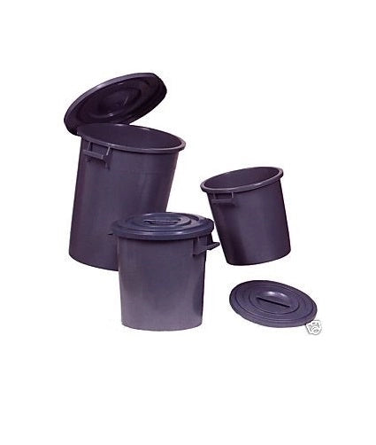 Bidone contenitore immondizia con coperchio multiuso nero 50 litri
