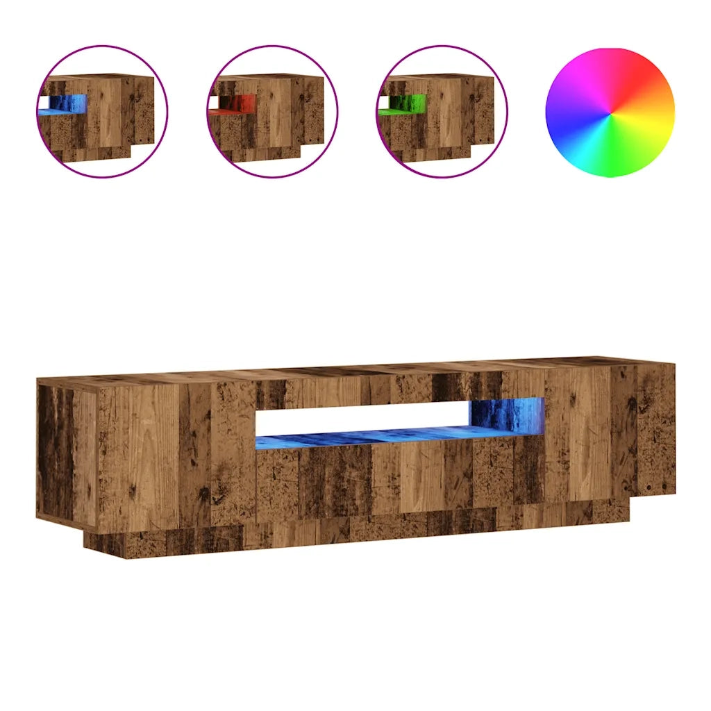 vidaXL Mobile Porta TV con LED Legno Antico 160x35x40 cm Truciolato