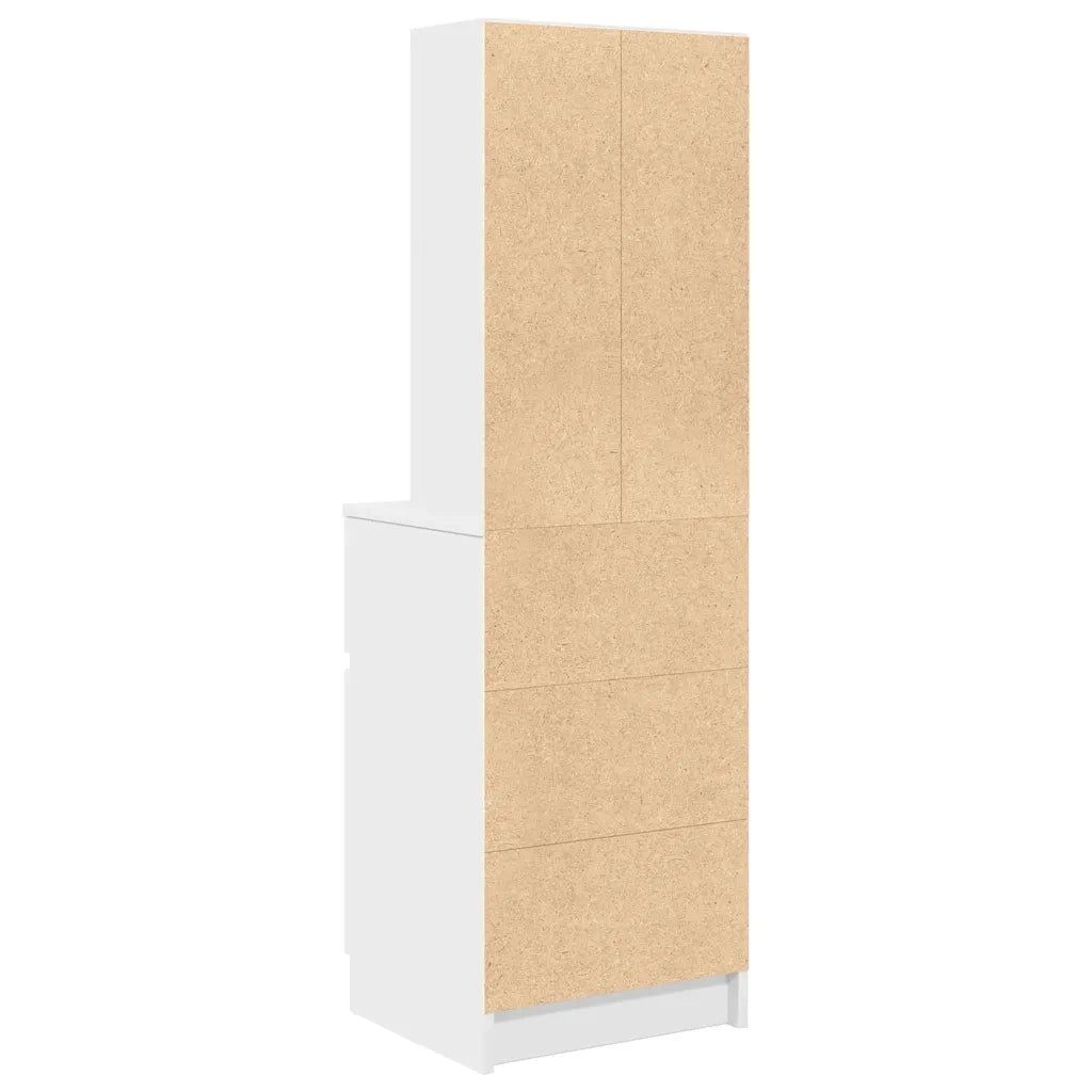 Comodino | Armadio da Notte | Mobiletto da notte Bianco 39x35x125 cm in Legno Multistrato