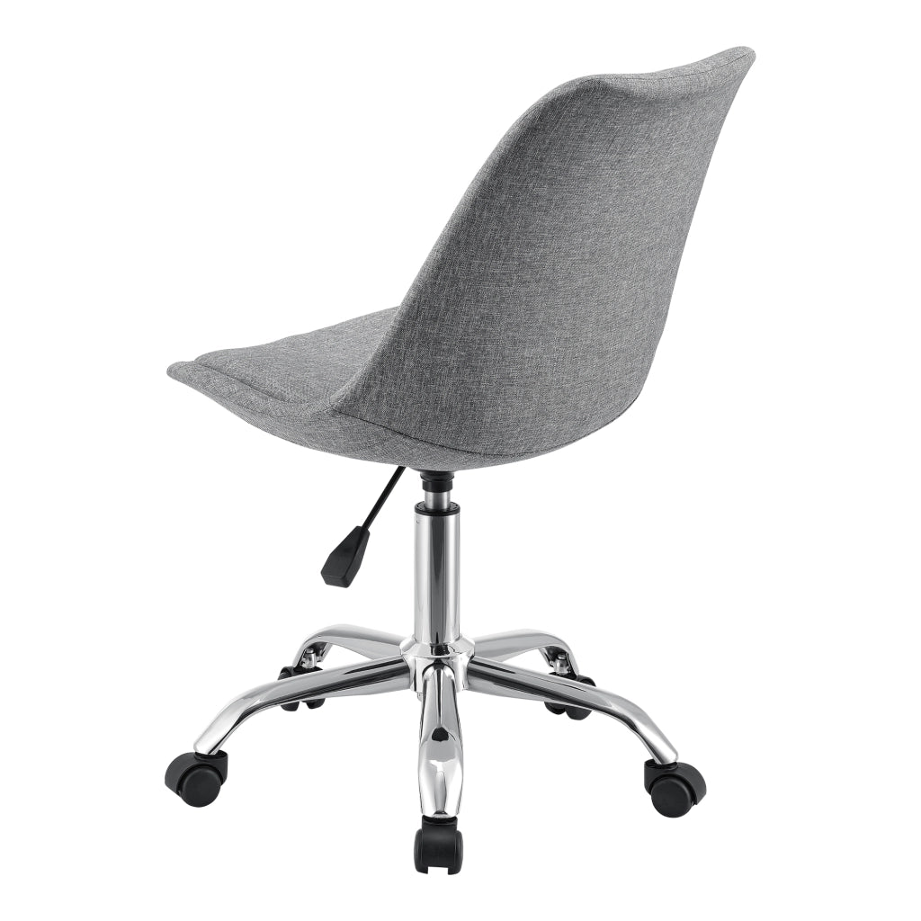 Sedia Girevole da Scrivania Regolabile in Altezza tra 44-54 cm Sedia da Ufficio con 5 Rotelle Seduta Imbottita - Rivestimento in Tessuto Grigio Chiaro