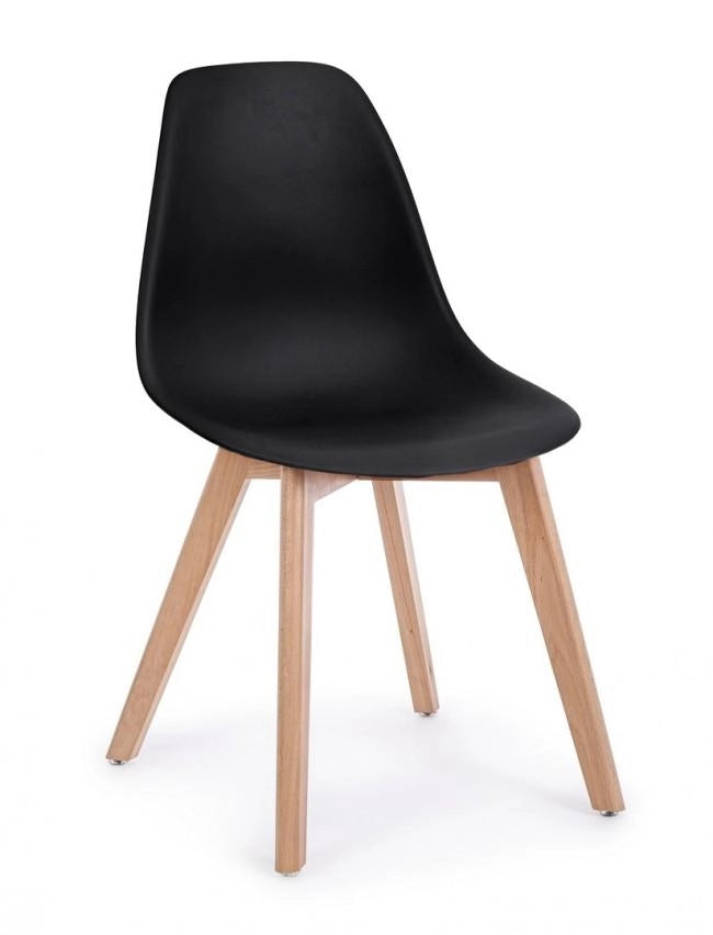 Set 4 Sedie 51,5x46,5x86 cm in Plastica Nero