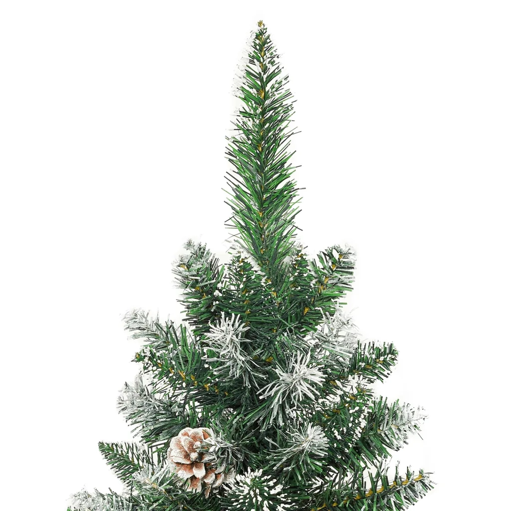 Albero di Natale Artificiale-Albero Natalizio Sottile con Base 150 cm PVC
