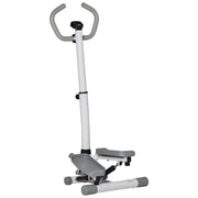 STEPPER CON MONITOR LCD, MANUBRIO REGOLABILE ED ELASTICI, IN ACCIAIO E ABS, BIANCO E GRIGIO