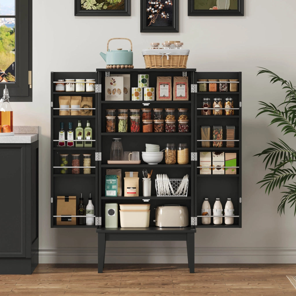 Mobile contenitore vintage in MDF 120 x 59 x 30 cm; nero