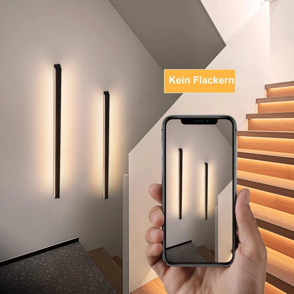 ZMH LED Applique 2ER Indoor Nero 100CM Applique 3000K Corridoio moderno Camera da letto