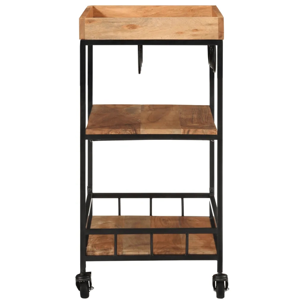Carrello da Bar 60x40x80 cm Legno Massello di Acacia e Ferro 372753